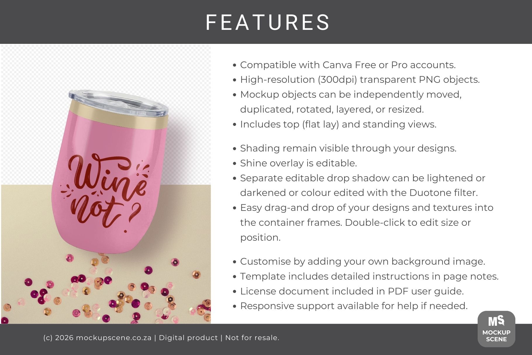 12oz Wine Tumbler Canva Smart Mockup - Image 4