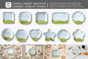 Ceramic Jewellery Dishes Mockup for Canva