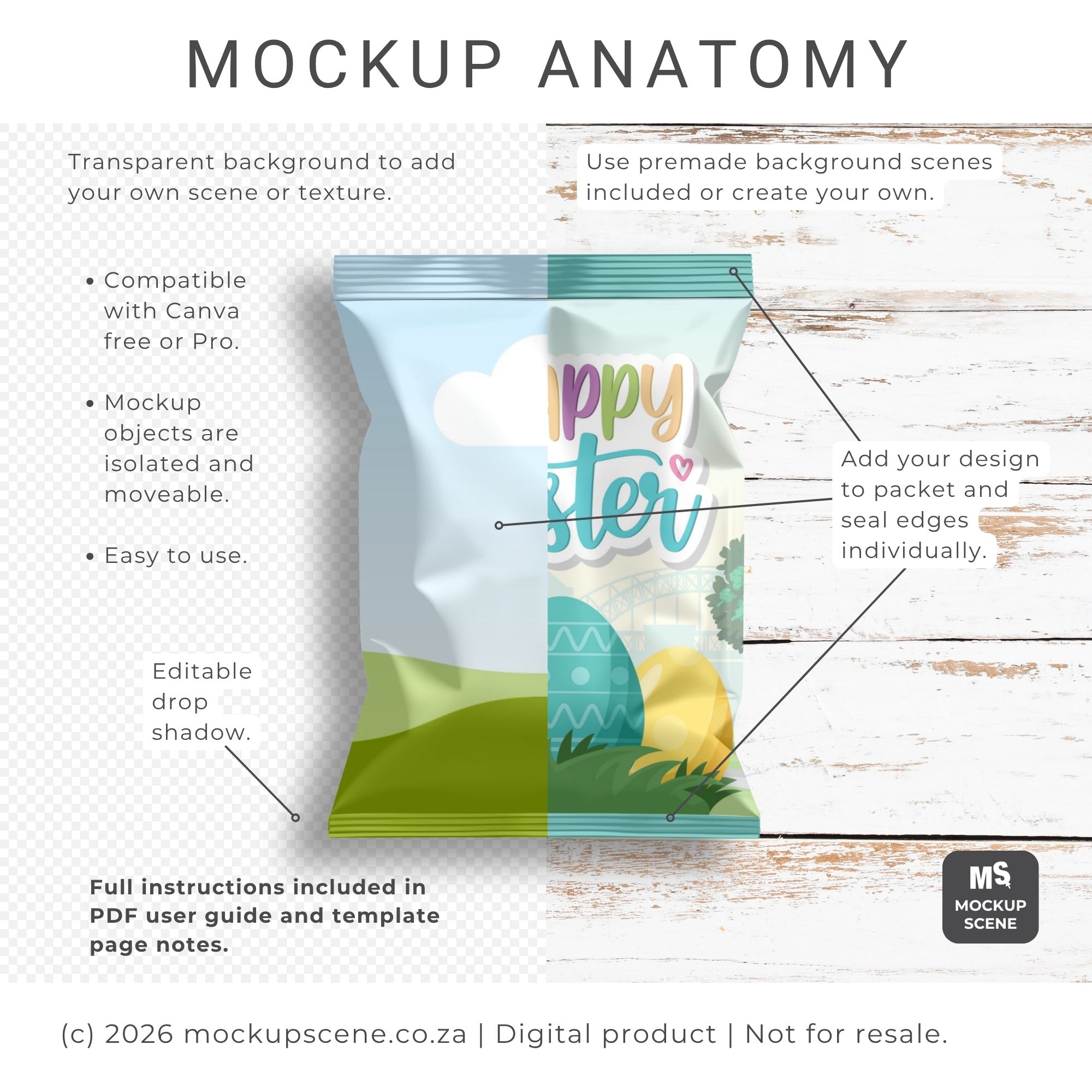 Chip Bag Mockup for Canva - Image 2
