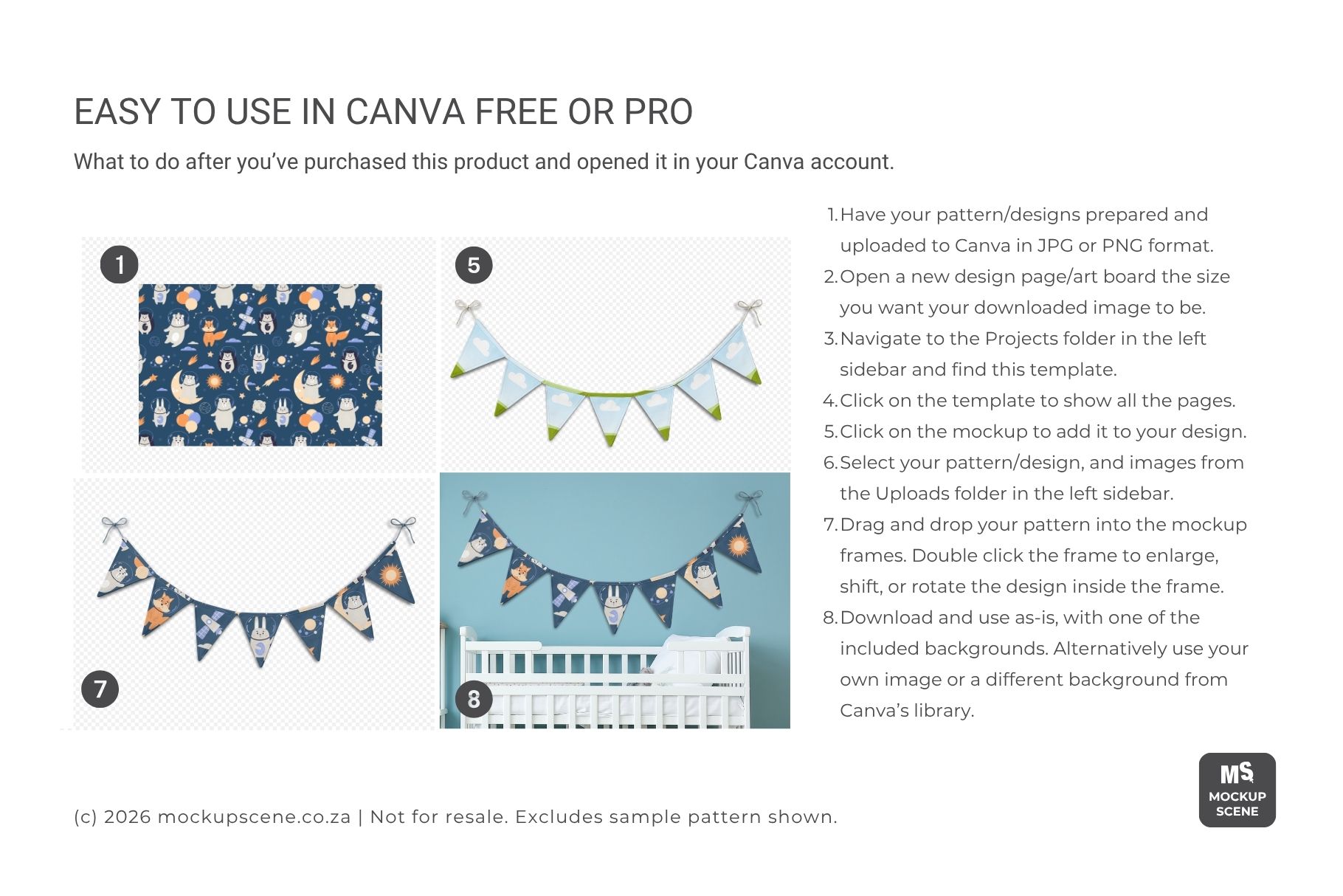 Fabric Bunting Flags Canva Mockup - Image 5