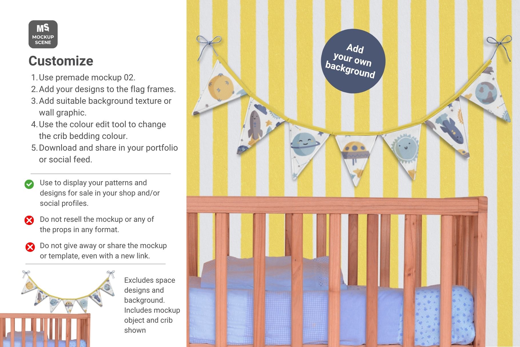 Fabric Bunting Flags Canva Mockup - Image 7