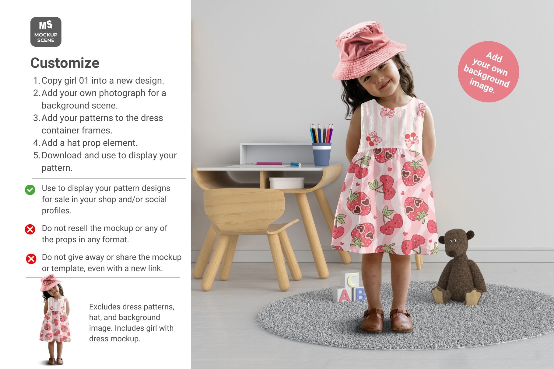 Girls Cotton Sun Dress Canva Smart Mockup - Image 10