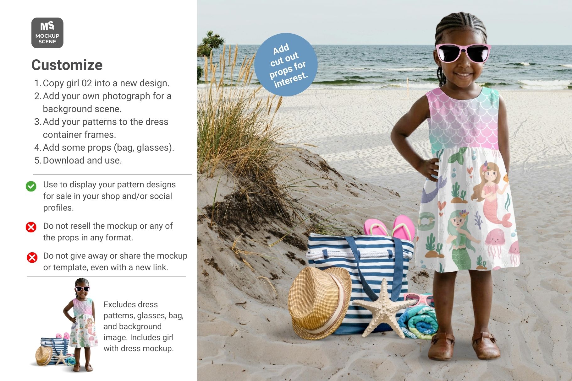 Girls Cotton Sun Dress Canva Smart Mockup - Image 11