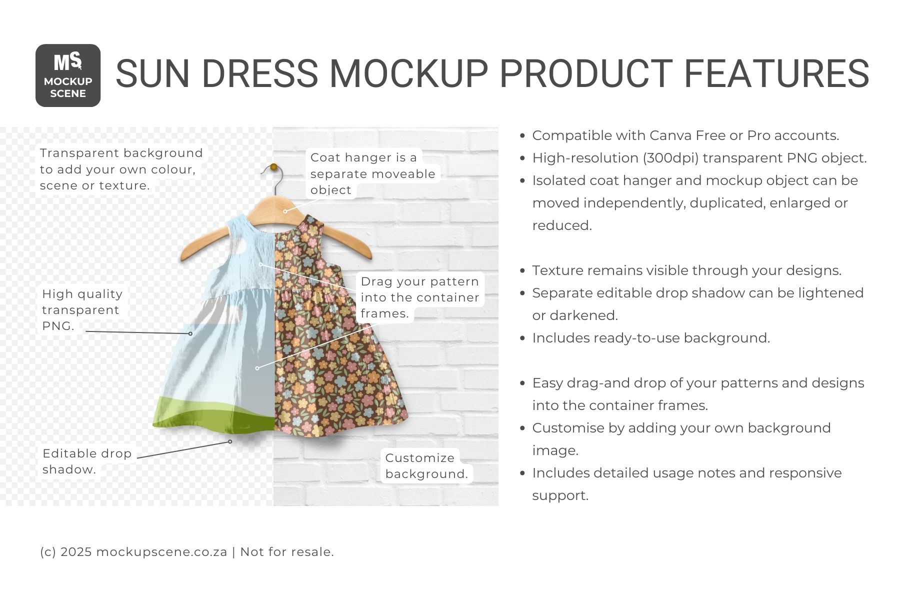 Girls Cotton Sun Dress Canva Smart Mockup - Image 2