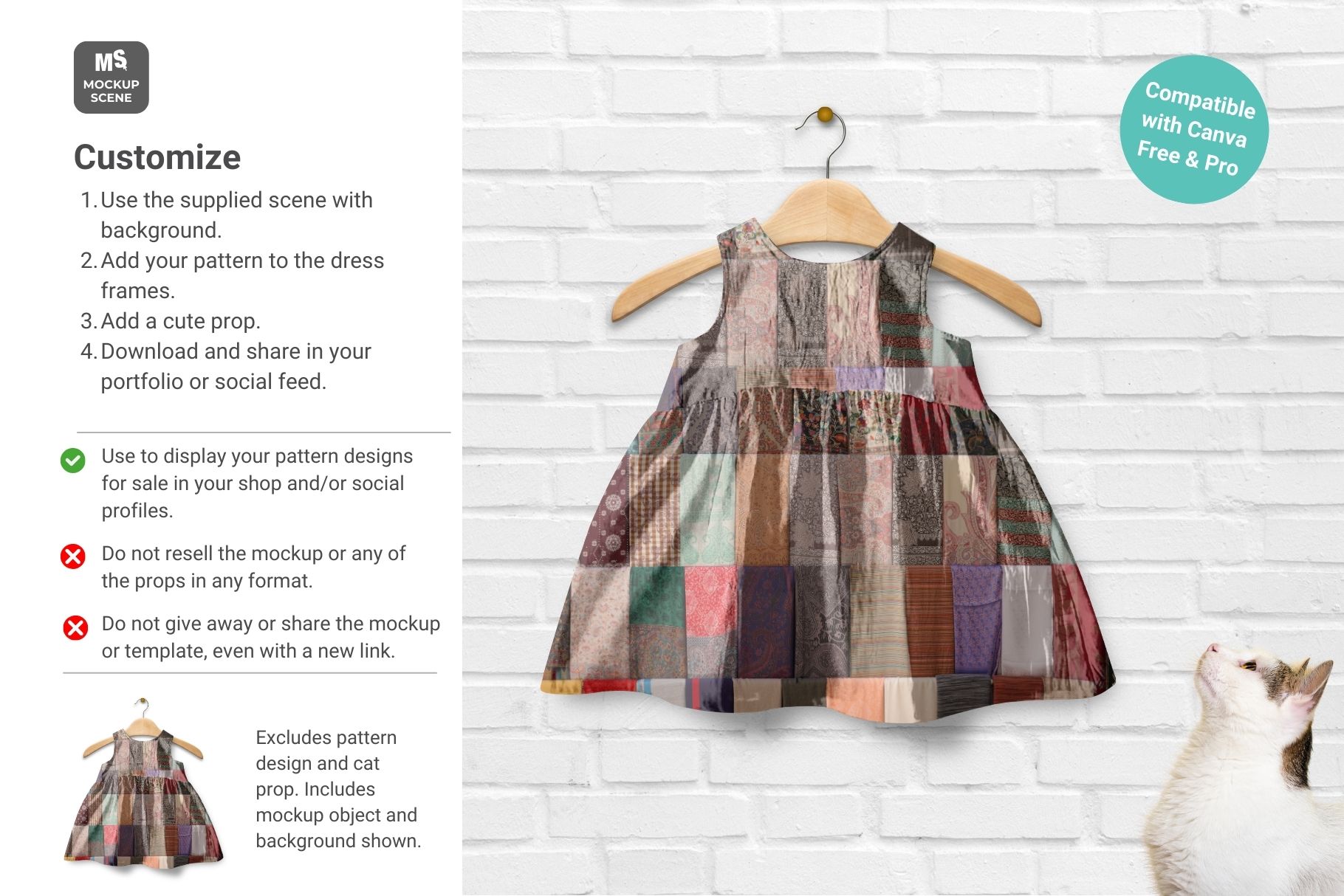 Girls Cotton Sun Dress Canva Smart Mockup - Image 6