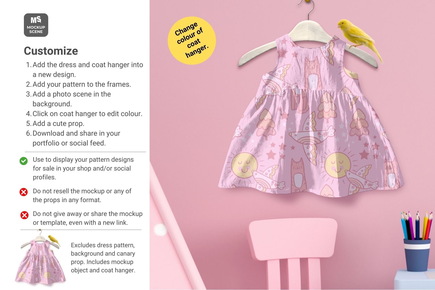Girls Cotton Sun Dress Canva Smart Mockup - Image 7