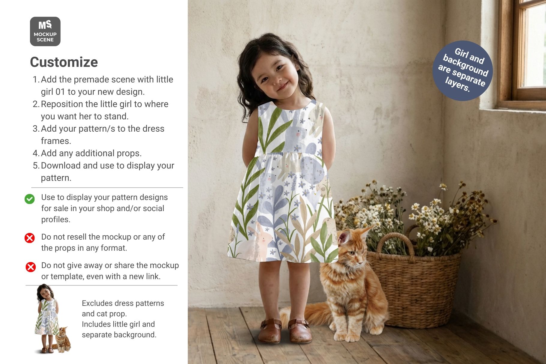Girls Cotton Sun Dress Canva Smart Mockup - Image 9