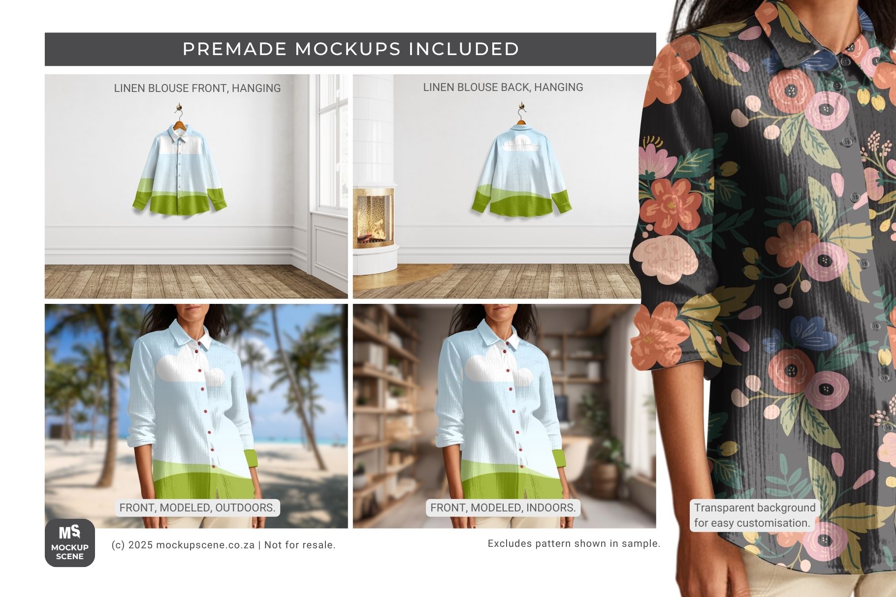 Ladies Linen Blouse Canva Mockup - Image 5