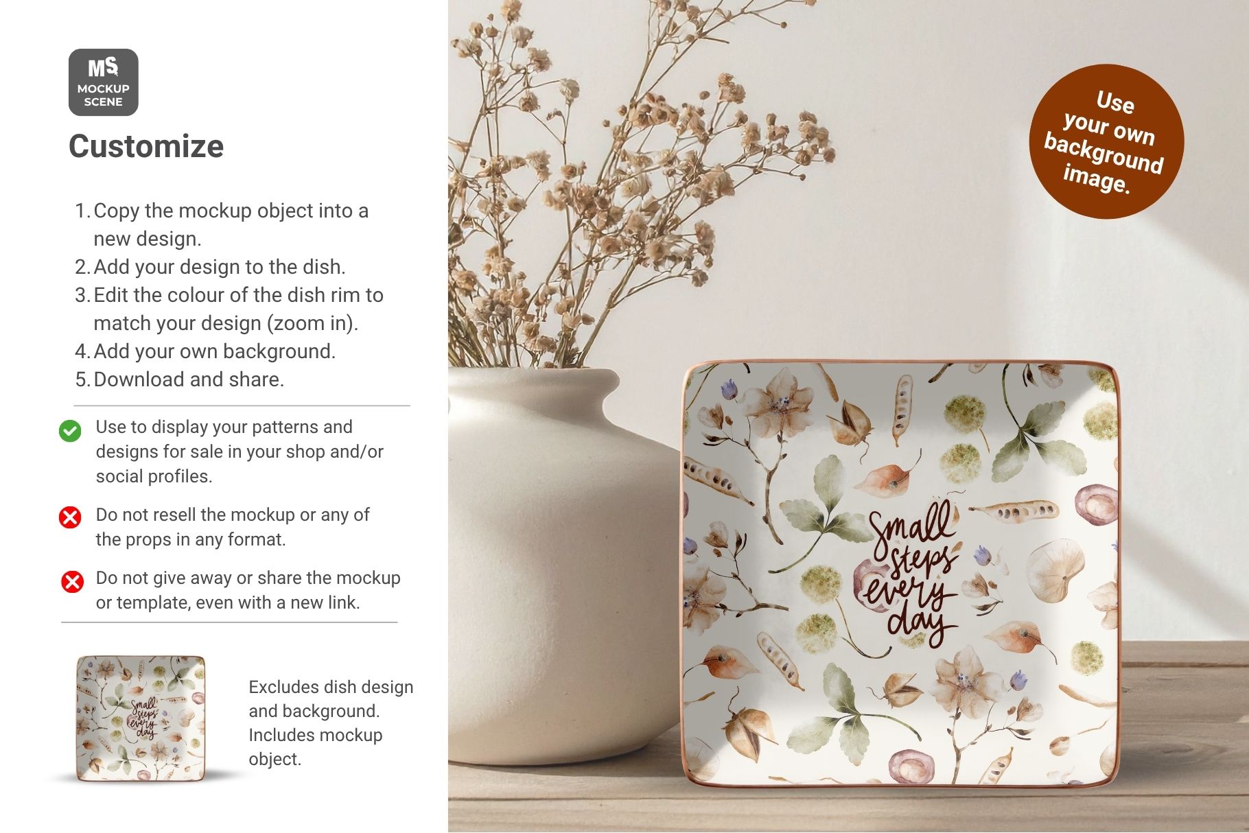 Square Ceramic Dish Canva Mockup - Image 11