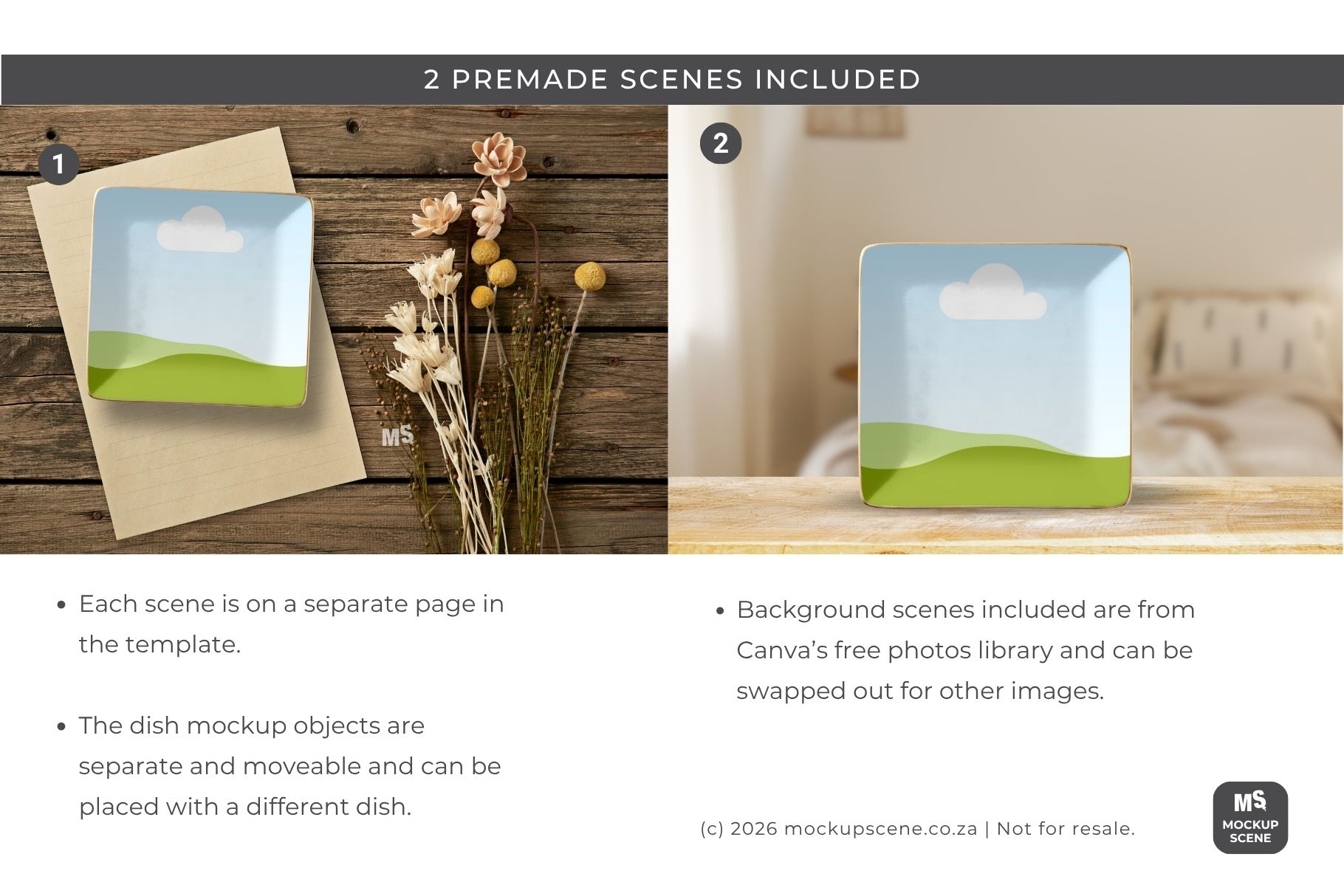 Square Ceramic Dish Canva Mockup - Image 5
